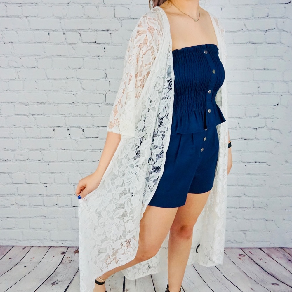 White Lace Duster Cardigan